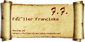 Füller Franciska névjegykártya