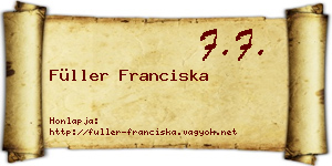 Füller Franciska névjegykártya